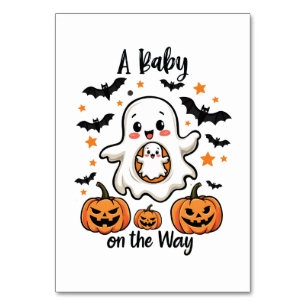Numéro De Table Un bébé sur le chemin Pastel Ghost Pregnancy Hallo