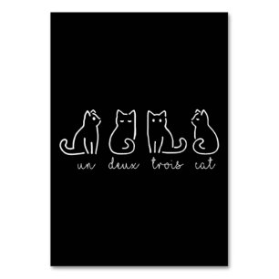 Numéro De Table Un Deux Trois Cat Abstrait Français Kitty