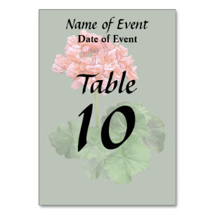 Numéro De Table Un Géranium rose