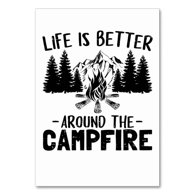 Numéro De Table Une Bonne Vie De Camper Est Mieux Autour Du Feu De (Par défaut)