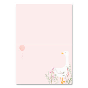 Numéro De Table Une petite fille rose d'oie sotte 1er anniversaire
