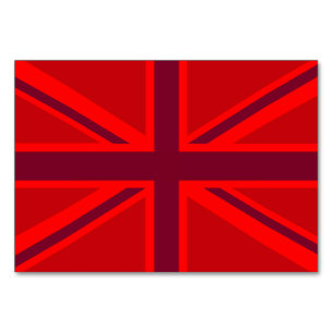 Numéro De Table Union Jack rouge