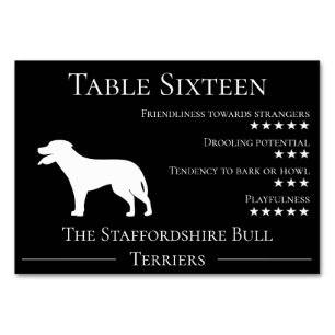 Numéro De Table Unique drôle chien race invité taureau terrier équ