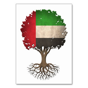 Numéro De Table United Arab Emirates Drapeau Tree of Life Personna