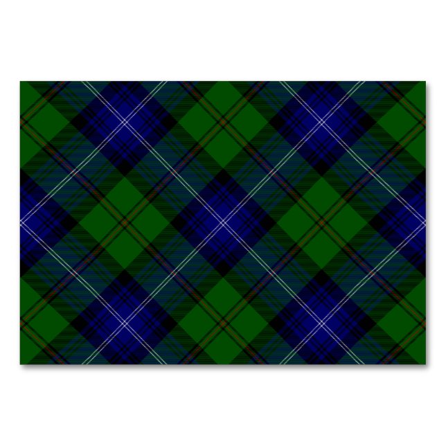 Numéro De Table Urquhart tartan bleu vert plaid (Devant)