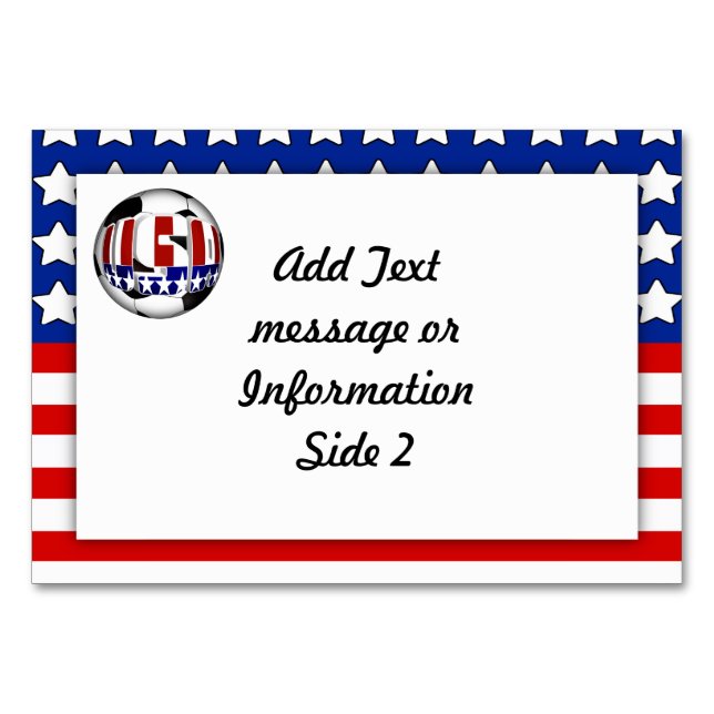 Numéro De Table USA Patriotique SOCCER Sports (Dos)