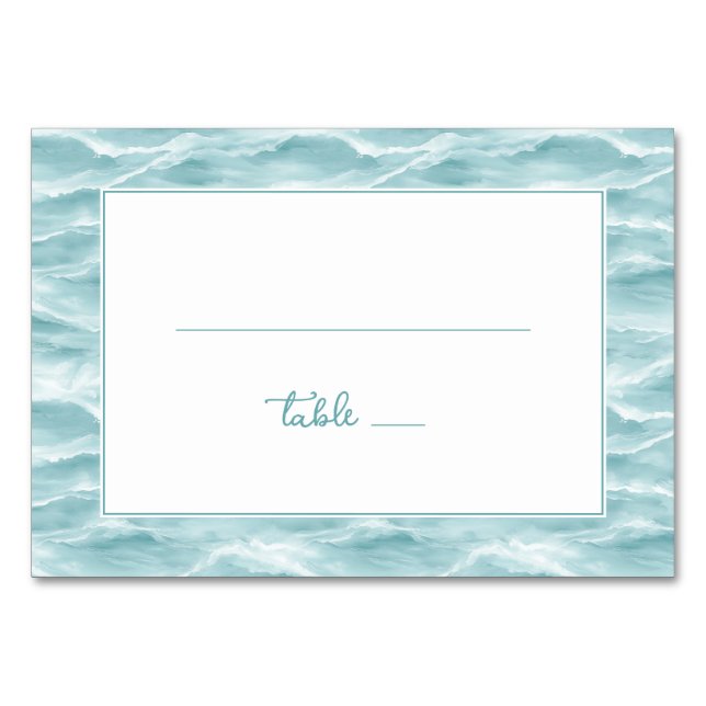 Numéro De Table Vague Turquoise Sereine (Devant)