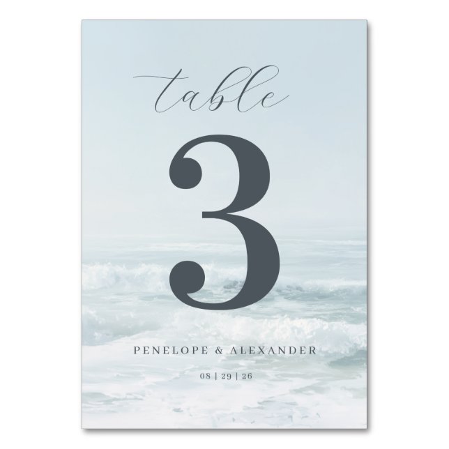 Numéro De Table Vagues Calmes de l'Océan Bleu (Par défaut)