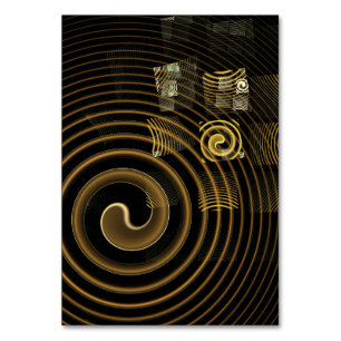 Numéro De Table Vagues dorées hypnotiques Art abstrait moderne