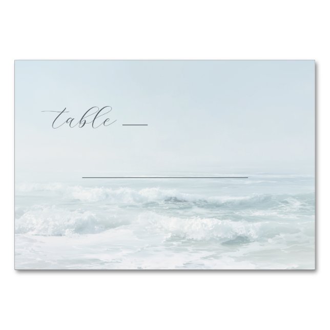 Numéro De Table Vagues sereines de l'océan bleu (Devant)