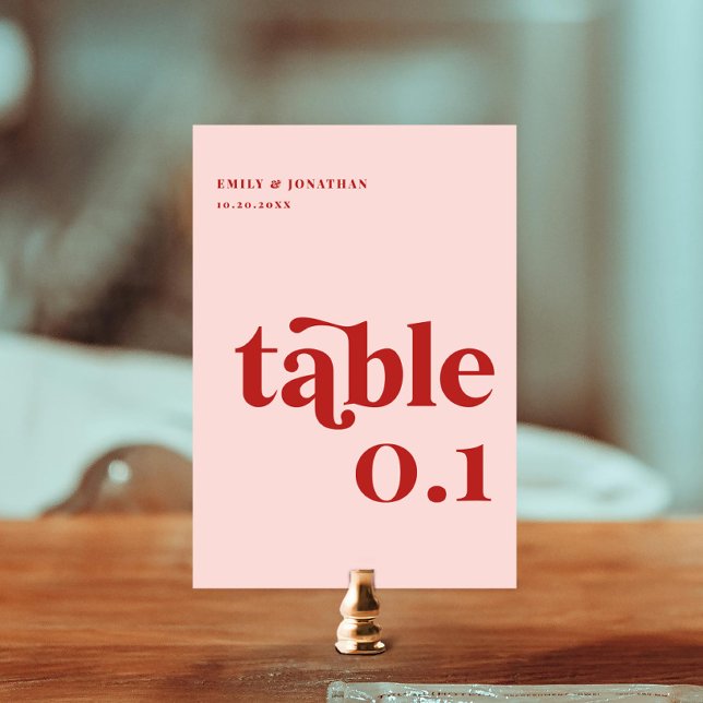 Numéro De Table Valentine Mariage rouge et rose (Créateur téléchargé)