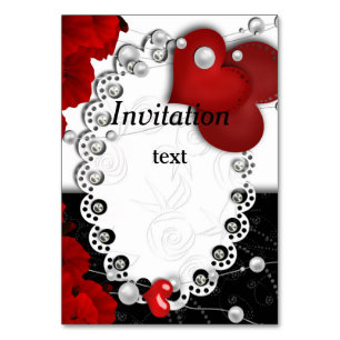 Numéro De Table Valentines Jour coeur et perles perle rouge perle