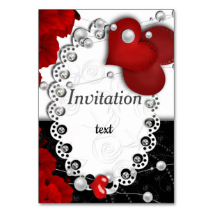 Numéro De Table Valentines Jour coeur et perles perle rouge perle