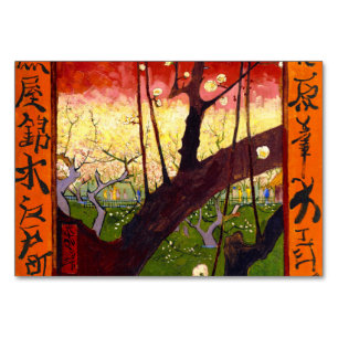 Numéro De Table Van Gogh Flower Plum Tree Après Hiroshige