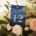 Numéro De Table Van Gogh Starry Mariage de nuit<br><div class="desc">Numéros de table mariage avec Vincent Van Gogh Starry arrière - plan de peinture de nuit.</div>