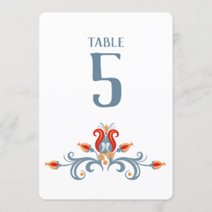 Numéro de table Velkommen Art folklorique scandina