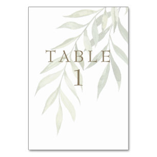 Numéro De Table Verdure boueuse Texte Or moderne