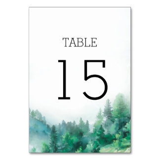 Numéro De Table Vert doux et Mariage de bois éthérée blanc