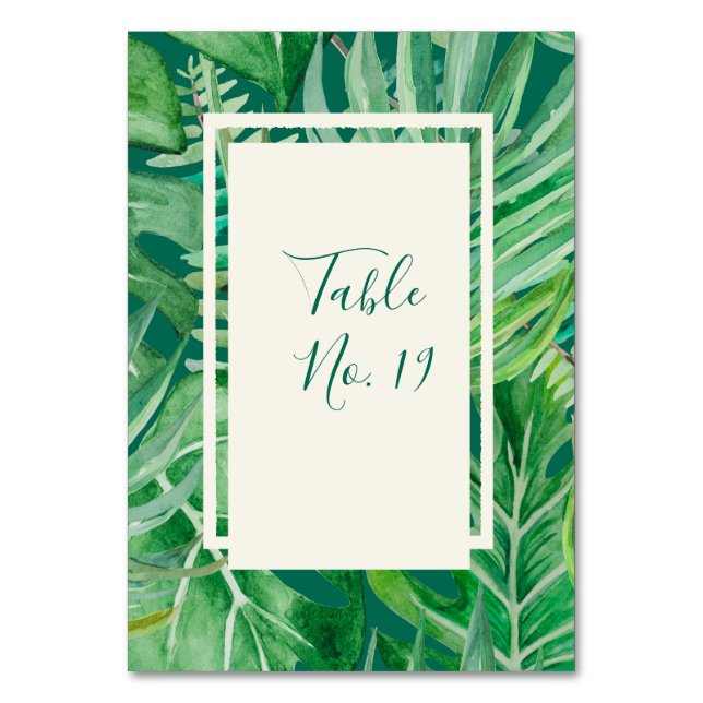 Numéro De Table vert émeraude mariage tropical (Par défaut)