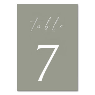 Numéro de table verte minimaliste de la taille de