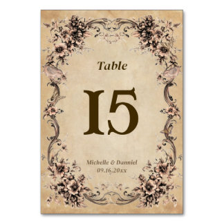 Numéro De Table Victorian Floral Frame Wedding Table