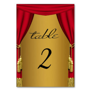 Numéro De Table Vidéo Thème rideaux Or