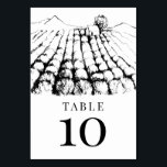 Numéro De Table Vignoble Mariage<br><div class="desc">Carte simple terroir moderne vinerie de mariage vin carte de table d'accueil de mariage.</div>