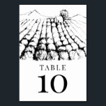 Numéro De Table Vignoble Mariage<br><div class="desc">Carte simple terroir moderne vinerie de mariage vin carte de table d'accueil de mariage.</div>