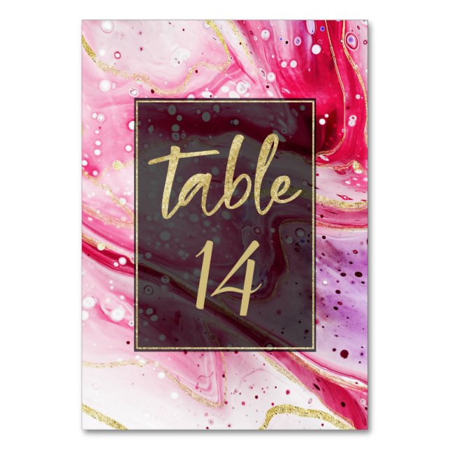 Numéro De Table Vin à épingle épicé Marbre rouge avec Mariage en f (Par défaut)