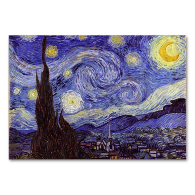 Numéro De Table Vincent Van Gogh Starry Nuit Vintage Art (Devant)