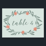 Numéro De Table Vins Floraux Wreath Chic Elegant Rose Green Custom<br><div class="desc">Utilisez ces numéros de table à double face fleuris pour votre mariage, votre fiançoire, votre douche nuptiale ou tout autre événement. Main dessinée par moi pour toi. Ajoutez votre propre texte à l'avant ou à l'arrière en cliquant sur "personnaliser". Entièrement modifiable, ajoutez aussi votre propre couleur arrière - plan. Cliquez...</div>