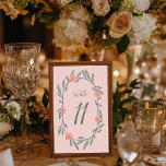Numéro De Table Vins Floraux Wreath Chic Elegant Rose Green Custom<br><div class="desc">Utilisez ces numéros de table à double face fleuris pour votre mariage, votre fiançoire, votre douche nuptiale ou tout autre événement. Main dessinée par moi pour toi. Ajoutez votre propre texte à l'avant ou à l'arrière en cliquant sur "personnaliser". Entièrement modifiable, ajoutez aussi votre propre couleur arrière - plan. Cliquez...</div>