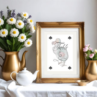 Numéro De Table Vintage Alice au pays des merveilles Dodo Bird Car