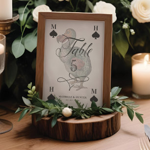 Numéro De Table Vintage Alice au pays des merveilles Dodo Bird Car