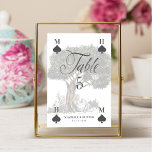 Numéro De Table Vintage Alice au pays des merveilles Fairytale Car<br><div class="desc">Magnifiquement conçu vintage Alice in Wonderland sur le thème de la table de mariage signalétique. Parfait pour un mariage Alice in Wonderland. Le design présente notre Alice originale dessinée à la main, assise sous un arbre avec des fleurs et de la verdure qui poussent autour d'elle. Le numéro de table...</div>