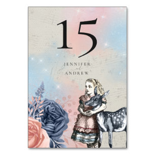Numéro De Table Vintage Alice au pays des merveilles Mariage