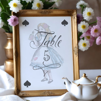 Numéro De Table Vintage Alice Wonderland Alice Drink Me Caractère