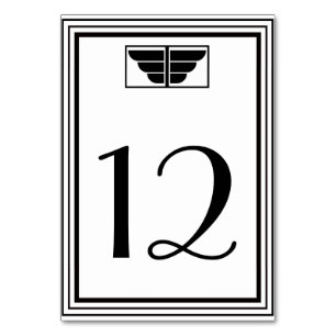 Numéro De Table Vintage Art Déco Blanc What Frame #2 H Numéro de t