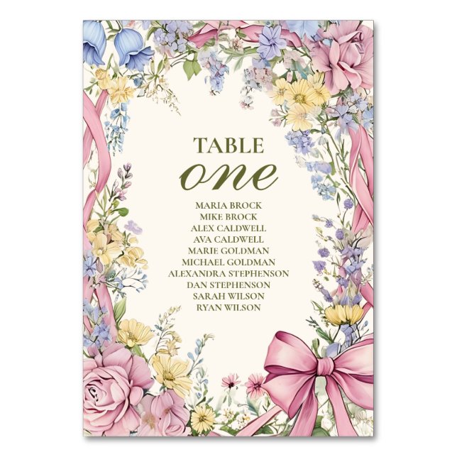 Numéro De Table Vintage cadre fleuri mariage (Par défaut)