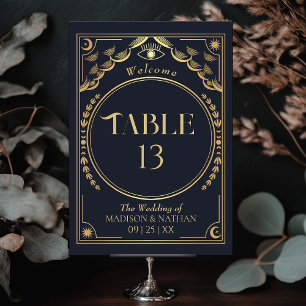 Numéro De Table Vintage Gold Elegant Mariage de Tarot mystique