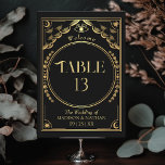 Numéro De Table Vintage Gold Elegant Mariage de Tarot mystique<br><div class="desc">Design mariage moderne et élégant, inspiré d'une carte de tarot. REMARQUE : L'or présenté dans ce design n'est PAS un vrai papier peint. Les articles sont imprimés exactement comme ils apparaissent sur votre écran lorsque vous ajoutez au panier, donc personnalisez et ajoutez chaque numéro de table dont vous avez besoin...</div>