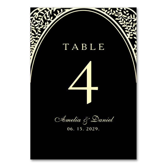 Numéro De Table Vintage Gold et Black Mariage (Par défaut)