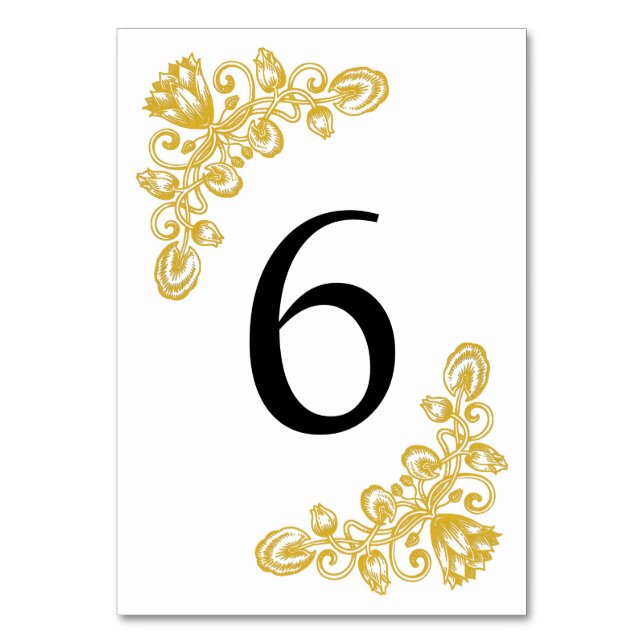 Numéro De Table Vintage Gold Table 6 (Par défaut)