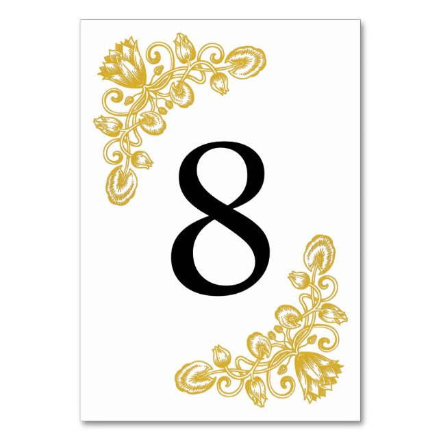 Numéro De Table Vintage Gold Table 8 (Par défaut)