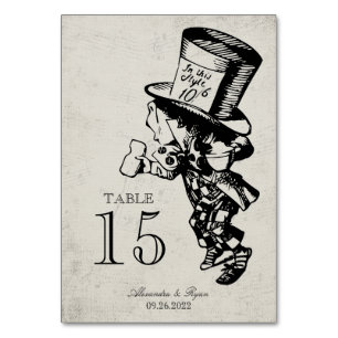 Numéro De Table Vintage Mad Hatter Alice Au Pays Des Merveilles Ma