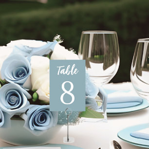 Numéro De Table Vintage minimaliste moderne Mariage bleu blanc