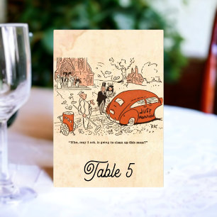 Numéro De Table Vintage Retro Rustic Funny les années 50 Comic Mar