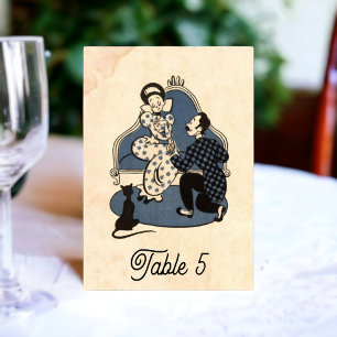 Numéro De Table Vintage Retro Vieux Proposition les années 50 Mari