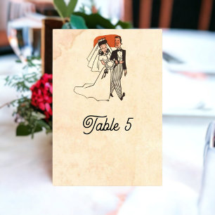 Numéro De Table Vintage rétro vieux style bande dessinée livre rus