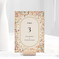Vintage Russe Automne Beige Mariage Numéro de tabl